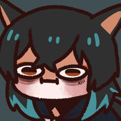 My sona drawn by Lumaere Chibi tired face of Noirsona